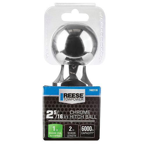 REESE Towpower Trailer Hitch Ball, 2-5/16 in. Diameter, 6,000 lbs. Capacity, Chrome