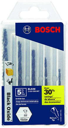 5PC IMPACT BLACK O XIDE DRILL BIT SET