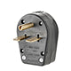 Leviton 30/50 Amp, 250 Volt, 2P, 3W, Plug, Straight Blade, Commercial Grade, Angle, Grounding - Black