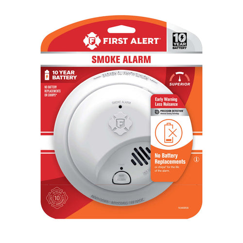 First Alert 1046856 10-Year Battery Smoke Alarm