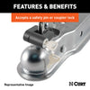 Curt 2 Straight-Tongue Coupler with Posi-Lock (3 Channel, 3,500 lbs, Zinc) #25138