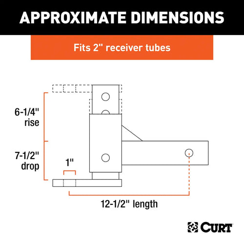 Curt Adjustable Ball Mount (2 Shank, 1 Ball Hole) #45812