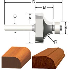 5/16-In. Round-Over & Beading 2-Flute Router Bit