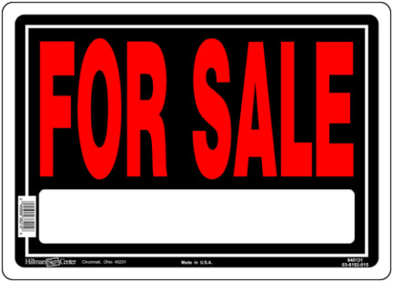 10  X 14 ALUMINUM FOR SALE SIGN