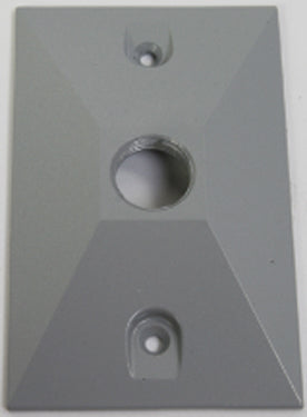 COVER 1G RECT. 1/2 HOLE - GRAY