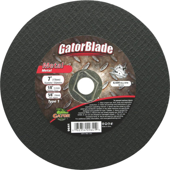 Gator Blade Type 1 7 In. x 1/8 In. x 5/8 In. Metal Cut-Off Wheel