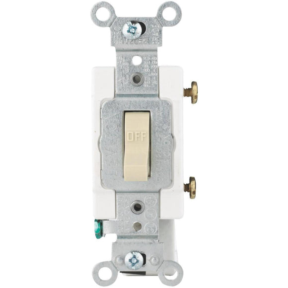 Leviton Commercial Grade 20 Amp Toggle Single Pole Switch, Ivory