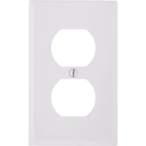 Leviton 1-Gang Smooth Plastic Outlet Wall Plate, White