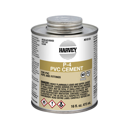 William H Harvey 16 oz. P-4 PVC Regular Body Clear Cement